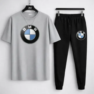 Men BMW Logo Grey Track Suit Set 2Pcs Polyester Pakistan