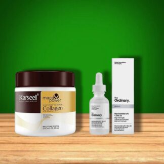 Hair Mask & Niacinamide Serum Duo for Dry Hair & Glowing Skin