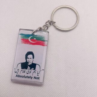 Imran Khan Photo Keychain Pakistan Flag 2" Plastic