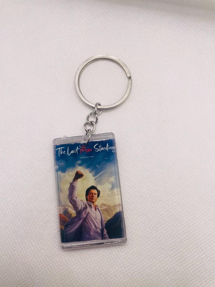 Imran Khan Double Sided Photo Keychain Plastic 2x1.8"