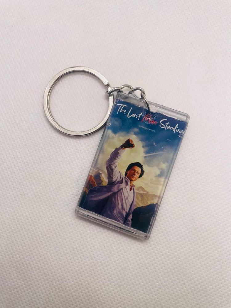 Imran Khan Double Sided Photo Keychain Plastic 2x1.8" - Image 3