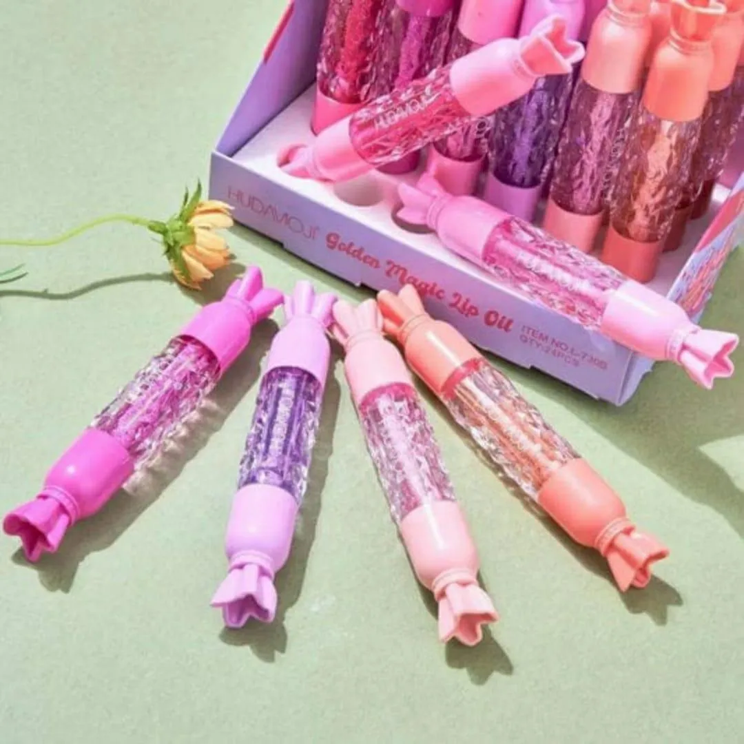 Cute Bunny-Tail Lip Glosses Pink & Purple - Image 2