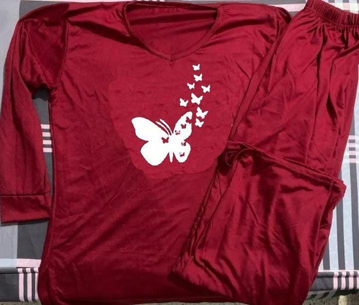 Pakistani Night Suit Cotton Butterfly Print Medium to XL - Image 2