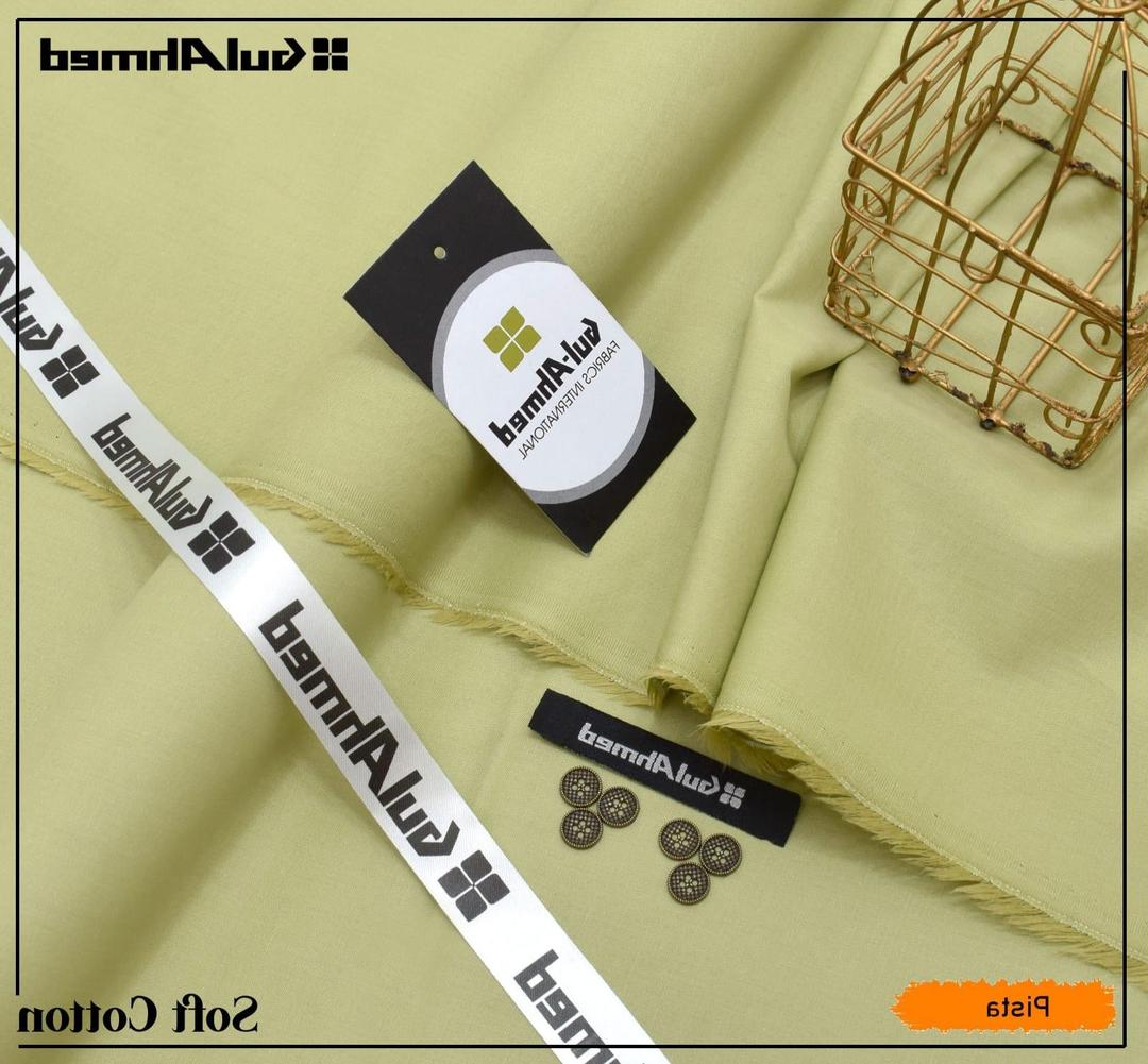 Premium Soft Cotton Plain Suit pista Green Summer Wear - Image 2