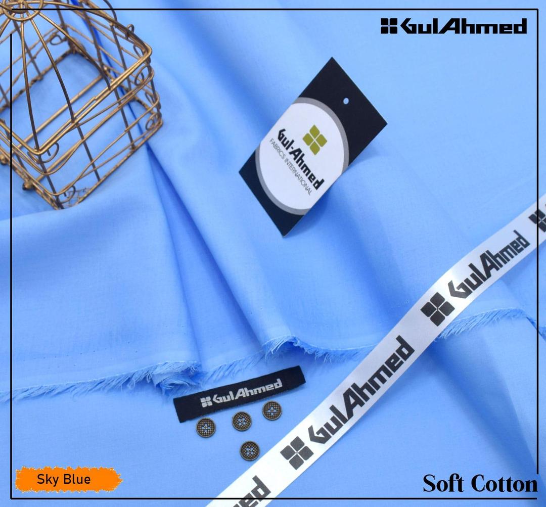 Sky Blue Soft Cotton Plain Suit for Men