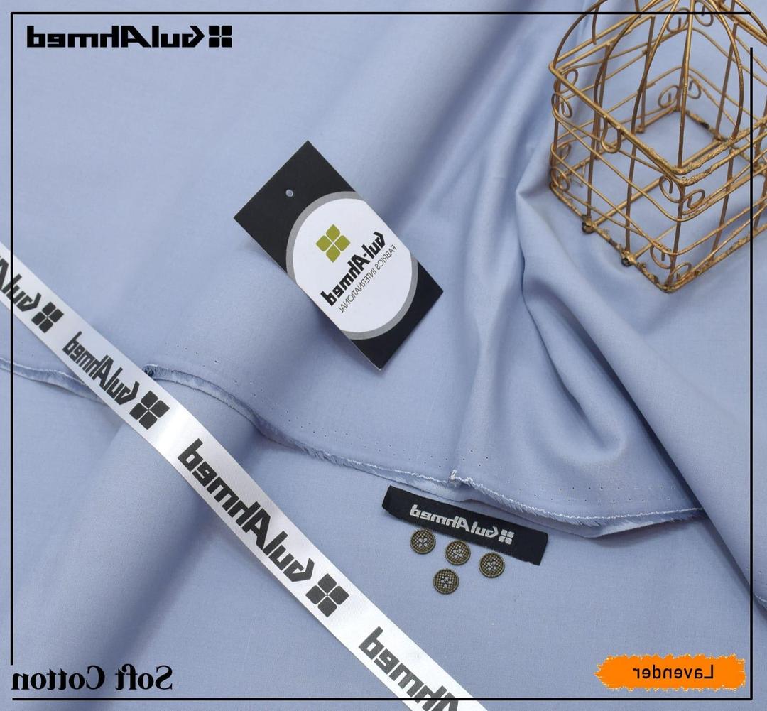 Lavender Soft Cotton Plain Suit for Men - Image 2