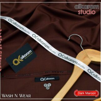 Premium Unstitched Boski Suit Dark Maroon Wash N Wear