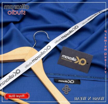 Royal Blue Boski Plain Suit Unstitched Wash N Wear