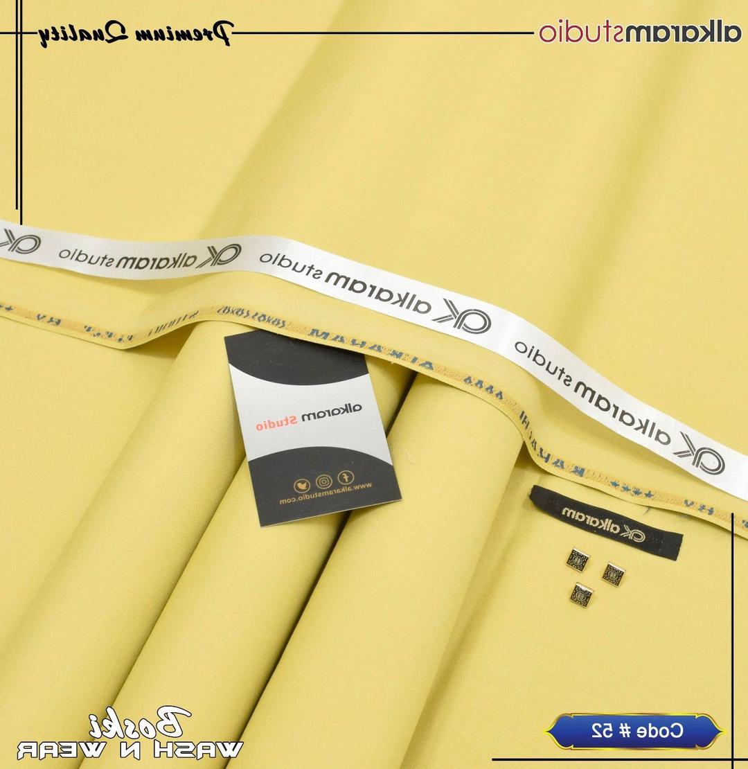 Yellow Wash & Wear Suit for Men 2m Shirt 2m Trousers - Image 2