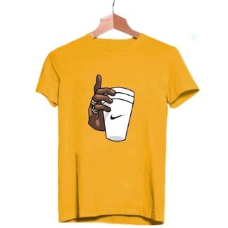 Stylish Printed T-Shirt Yellow Medium to XL