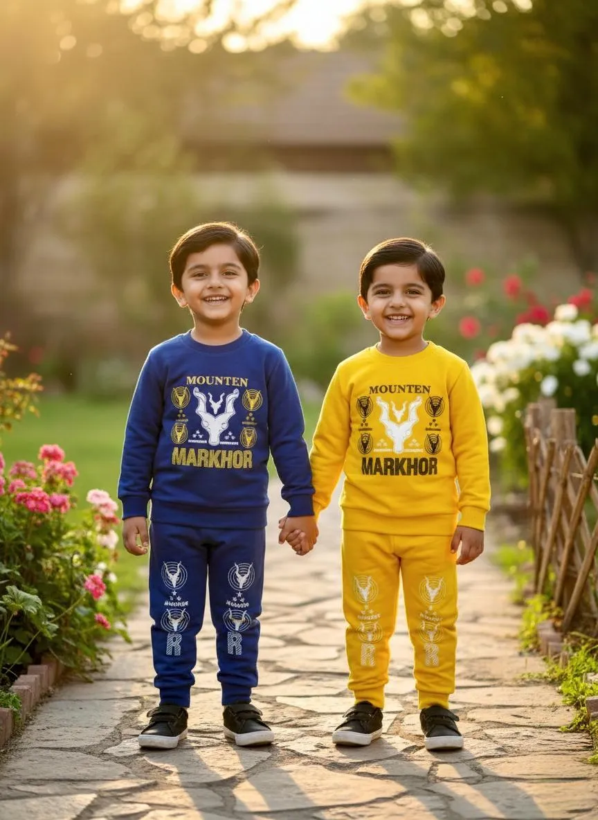 Kids King Printed Fleece Tracksuit Set 2Pcs - Image 5