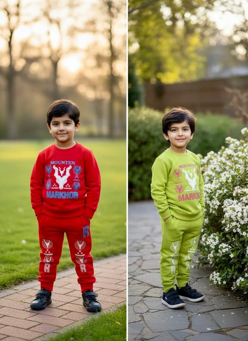 Kids King Printed Fleece Tracksuit Set 2Pcs - Image 6