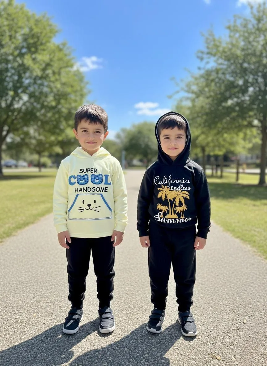 Kids King Printed Fleece Tracksuit Set 2Pcs - Image 8