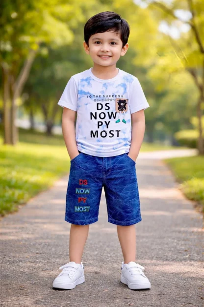 Boy's Printed Cotton Jersey Shirt