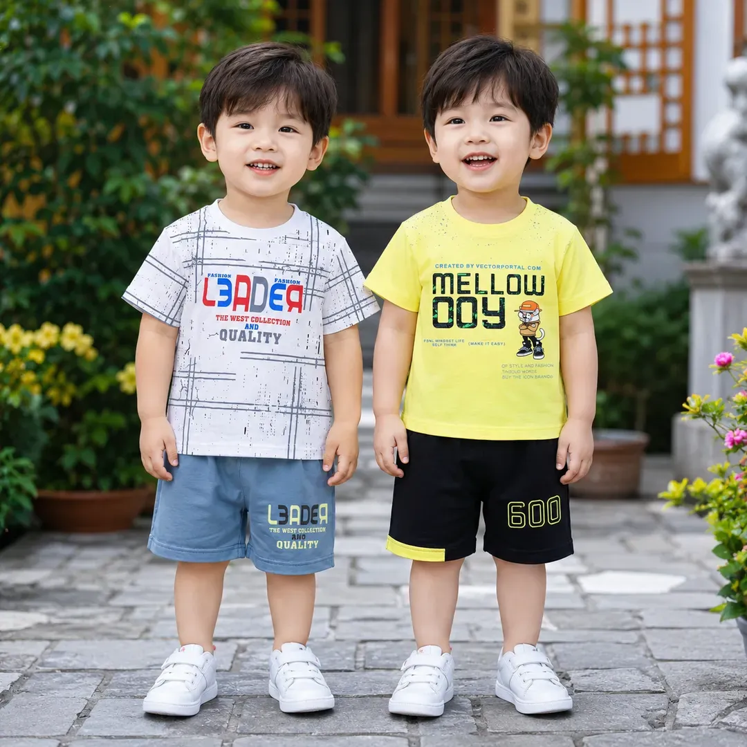 Kids 2-Pair Cotton Shorts Set for Boys - Image 2