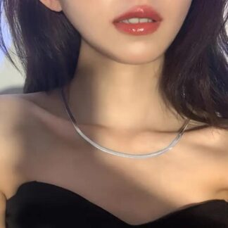 Silver Stainless Steel Resin Polish Choker Necklace