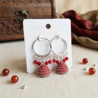 Silver Plated Funky Jhumka Earrings for Women