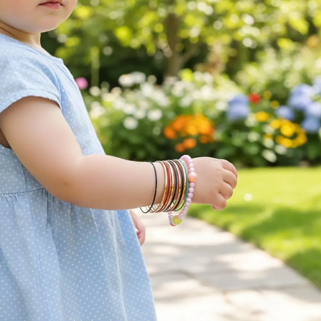 Multicolor Kara Bangles for Girls 4-6 Years Lightweight Alloy
