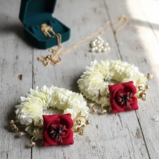 Red & Cream Floral Gajreys for Weddings Parties