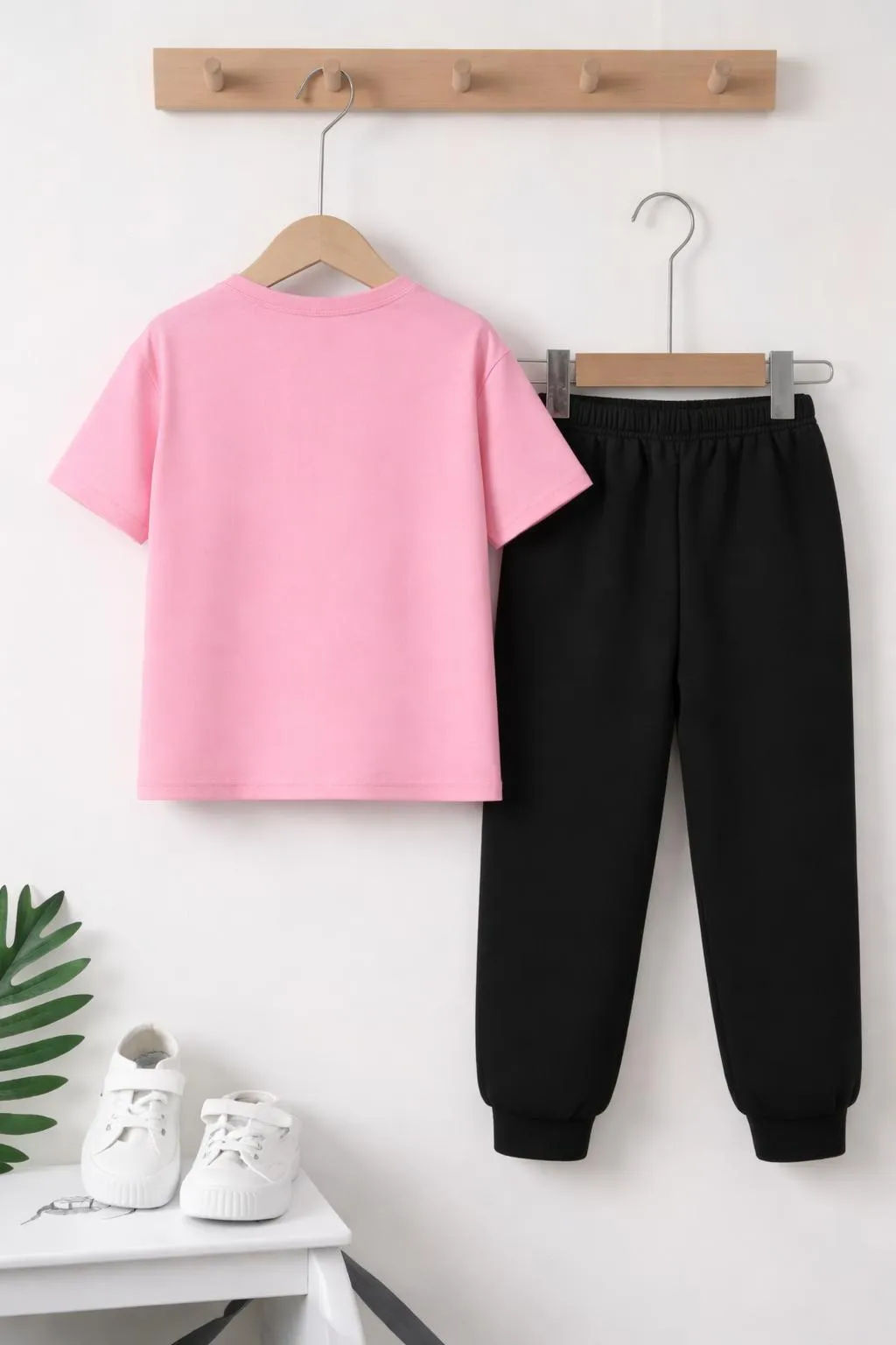 Girls Pink Printed Tracksuit Set for Girls 1-12 Years - Image 2