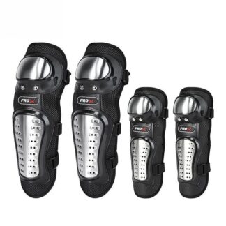 Stainless Steel Anti-Fall Riding Gear 4 Pcs Black