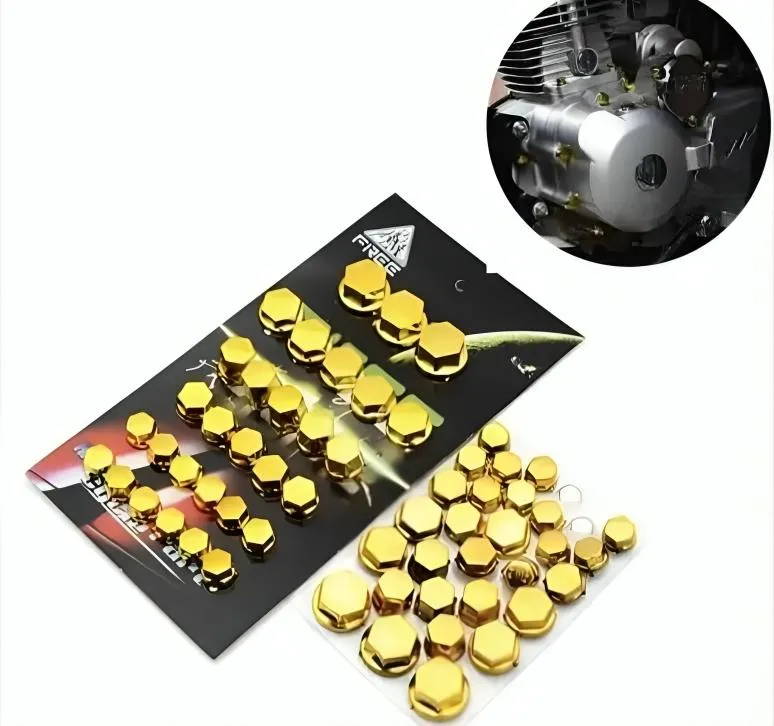 Golden Bike Bolt Covers Universal ABS 30Pcs - Image 2