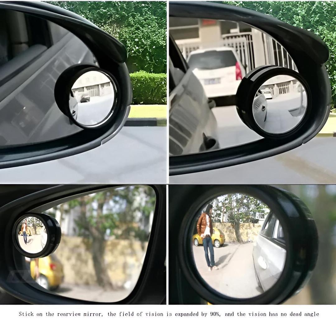 2 Pcs Adjustable Blind Spot Mirror Black Universal Fit - Image 3