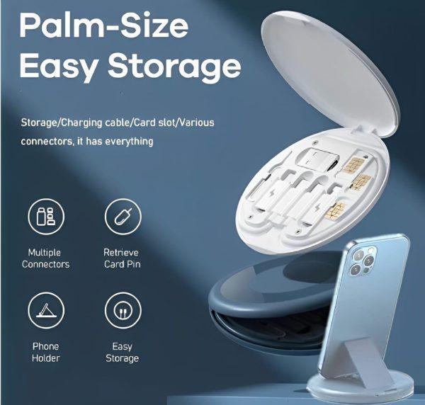 6-in-1 Wireless Charger & Card Holder Black - Image 2
