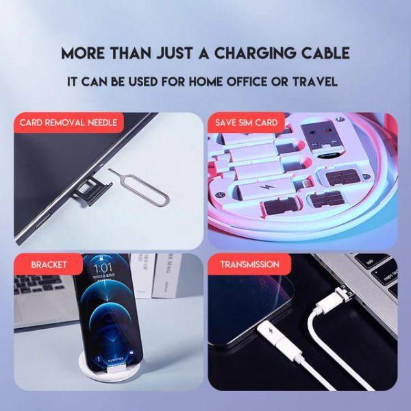 6-in-1 Wireless Charger & Card Holder Black - Image 6