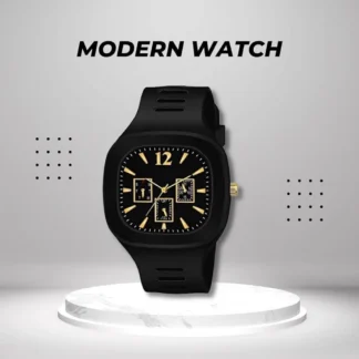 Modern Black Gold Watch for Men Pakistan