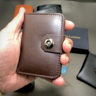 Premium Leather Wallet for Men Brown Snap Closure
