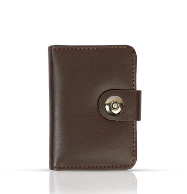 Premium Leather Wallet for Men Brown Snap Closure - Image 2