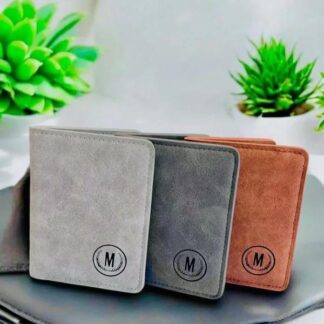 Premium Leather Wallet with Monogrammed 'M' Design