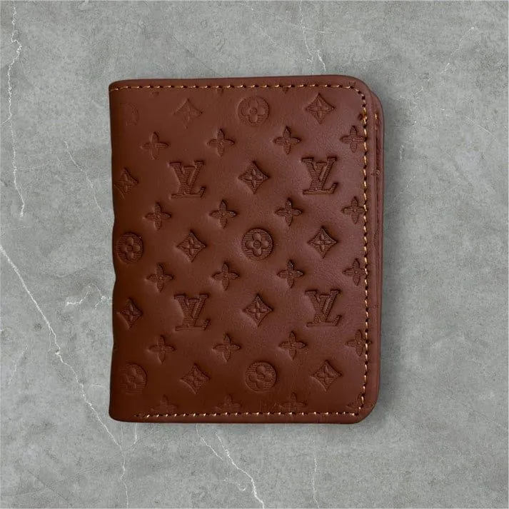 Men's Leather Wallet with LV Pattern Black - Image 2