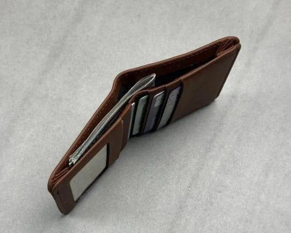 Men's Leather Wallet with LV Pattern Black - Image 5