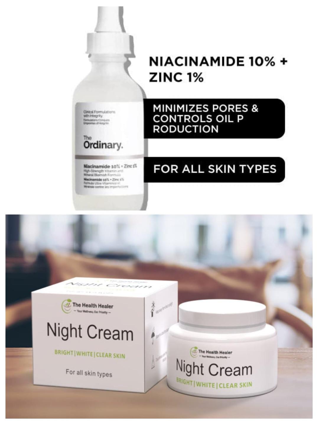 Niacinamide Serum + Night Cream 2 in 1 Skincare Bundle