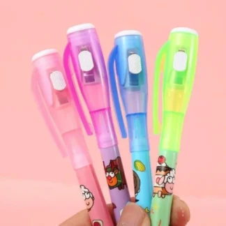 Multicolor Invisible Cheating Pens for Kids with Light & Clip