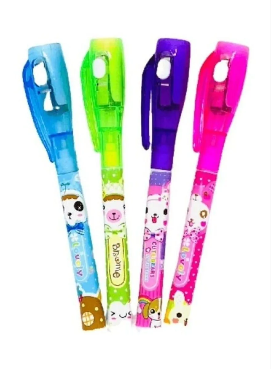 Multicolor Invisible Cheating Pens for Kids with Light & Clip - Image 2