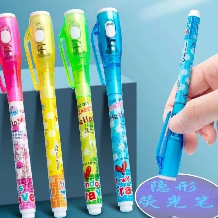 Multicolor Invisible Cheating Pens for Kids with Light & Clip - Image 5