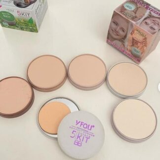 Matte Face Powder Set 5 Shades Mirror Included