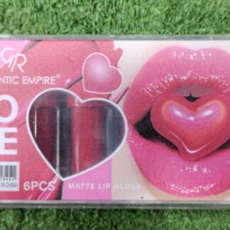 Romantic Empire Matte Lip Gloss Set 6 Pcs Heart Theme