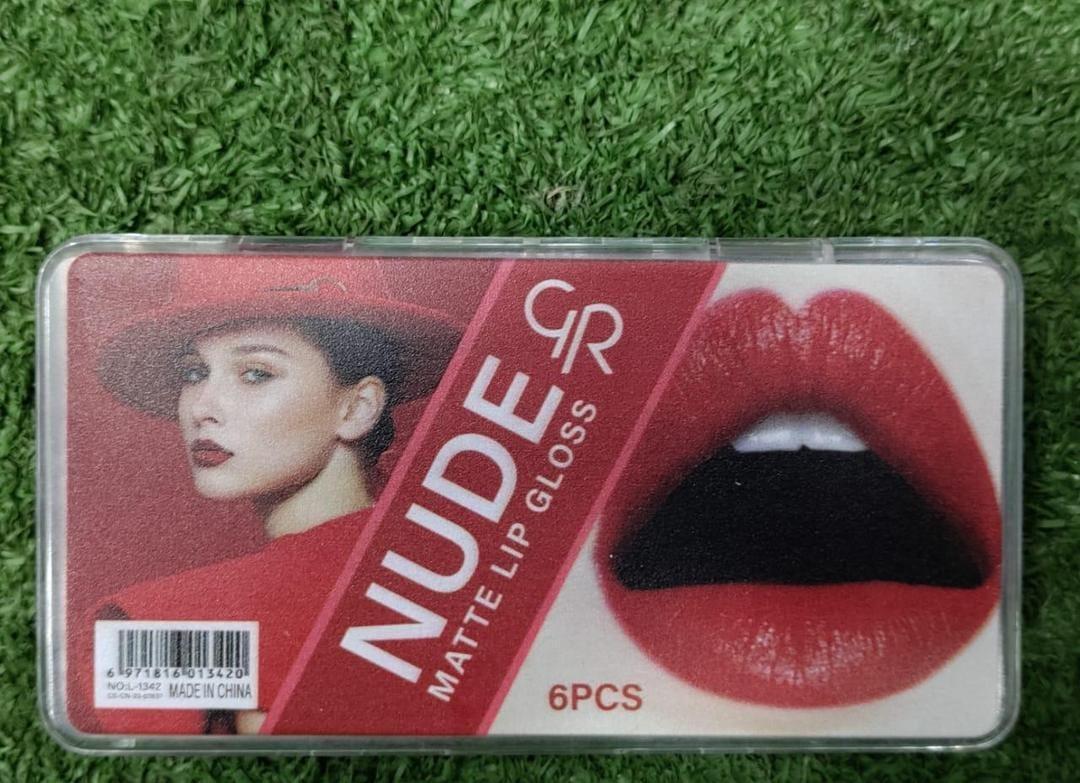 Matte Lip Gloss Set 6pcs Red Neutral Long Lasting