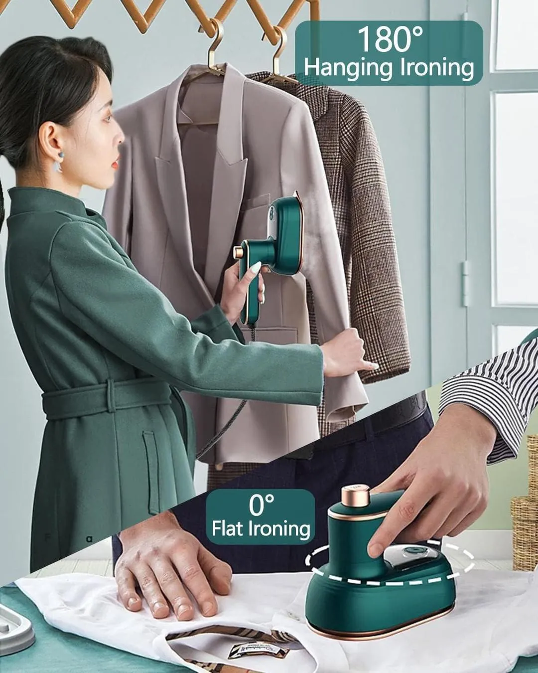 Mini Ironing Machine Green Rose Gold Portable - Image 2