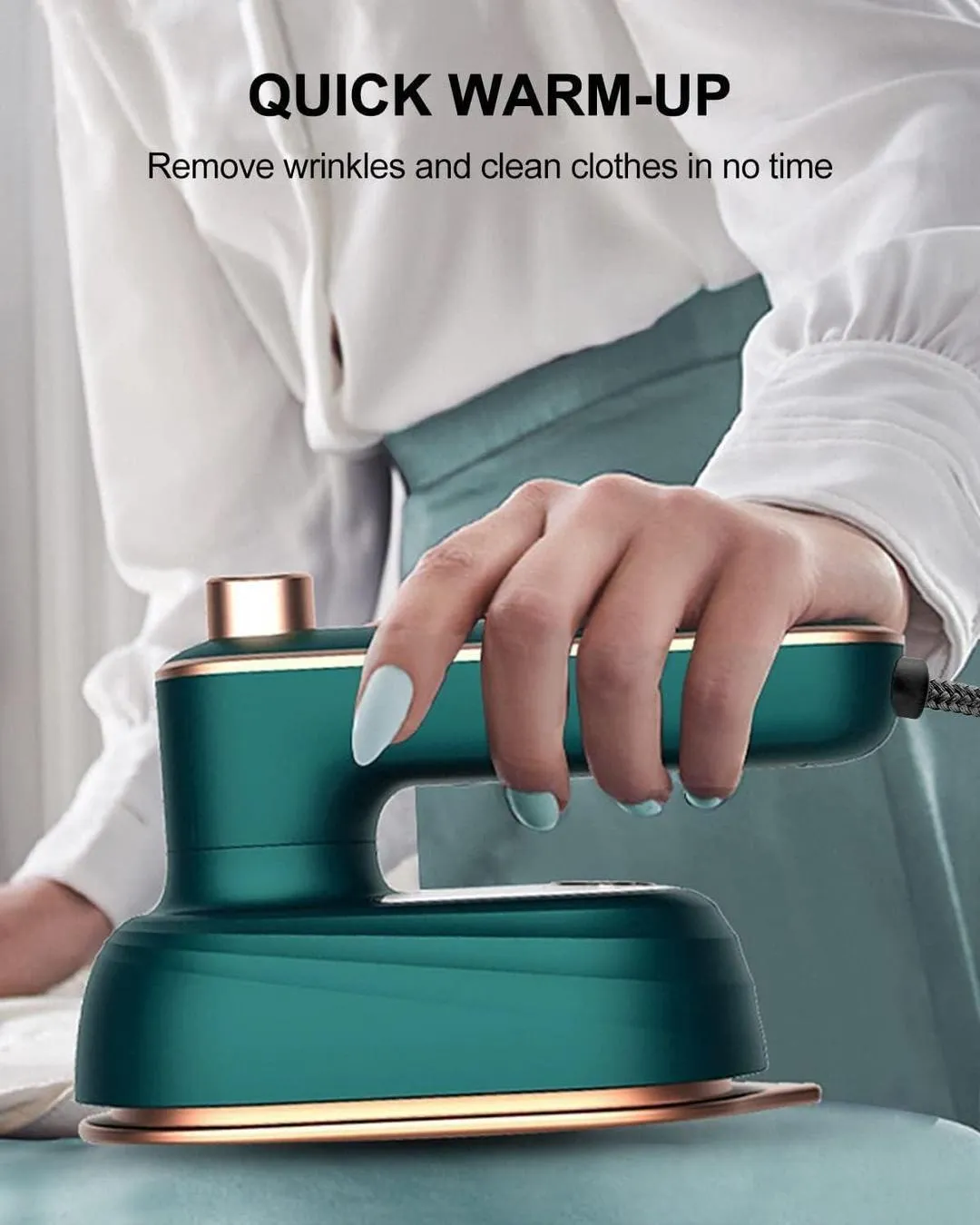 Mini Ironing Machine Green Rose Gold Portable - Image 3