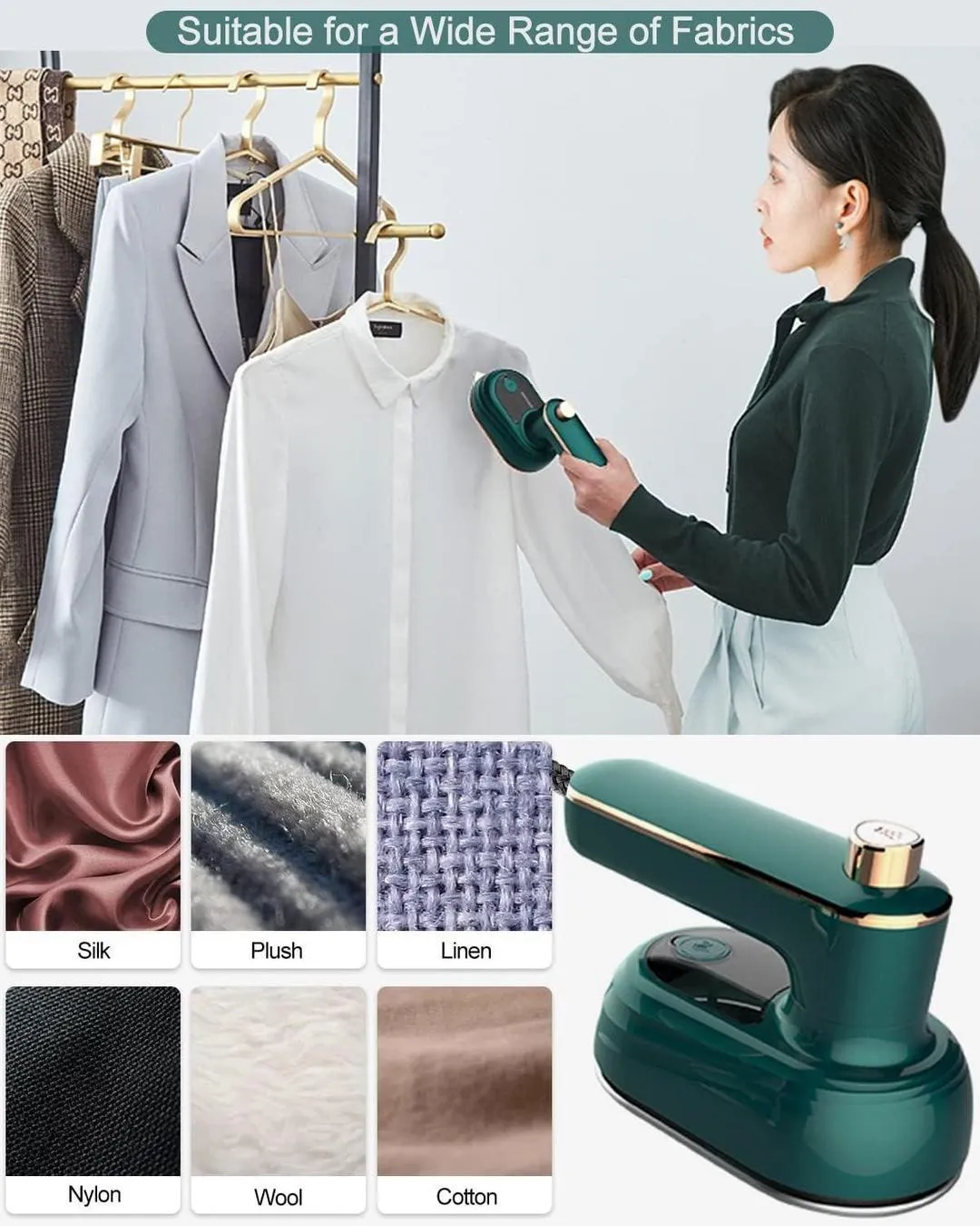 Mini Ironing Machine Green Rose Gold Portable - Image 5