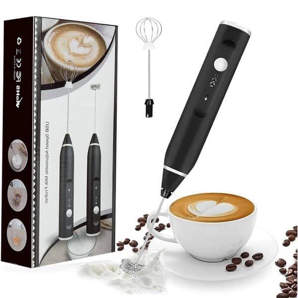 Stainless Steel 3-Speed Egg & Coffee Whisk Black