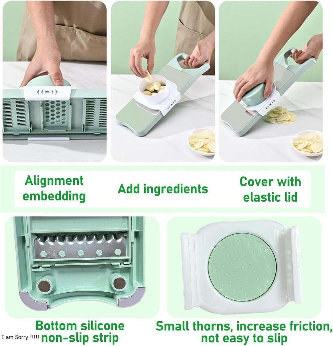 Green Multi-Blade Vegetable Slicer Dishwasher Safe - Image 2