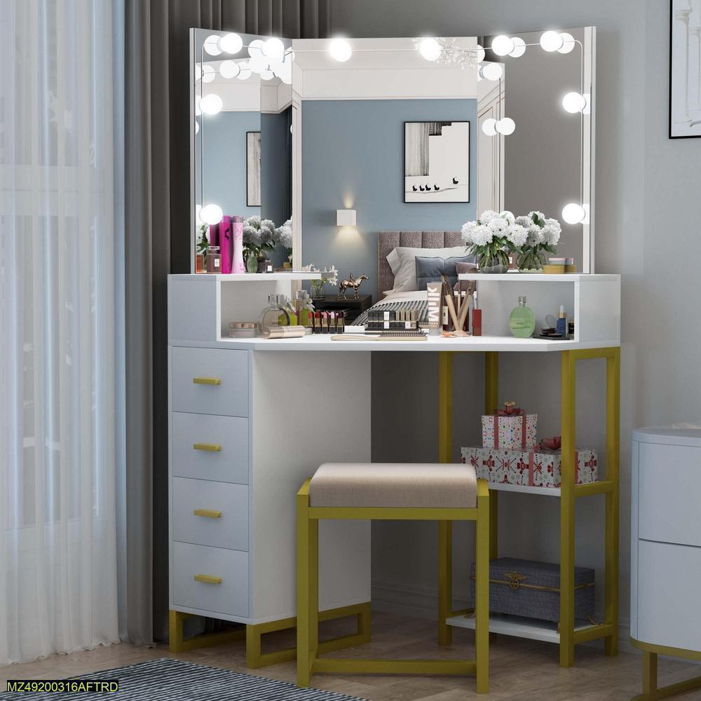 Rechargeable Vanity Mirror with LED Lights Pink ABS - Image 3