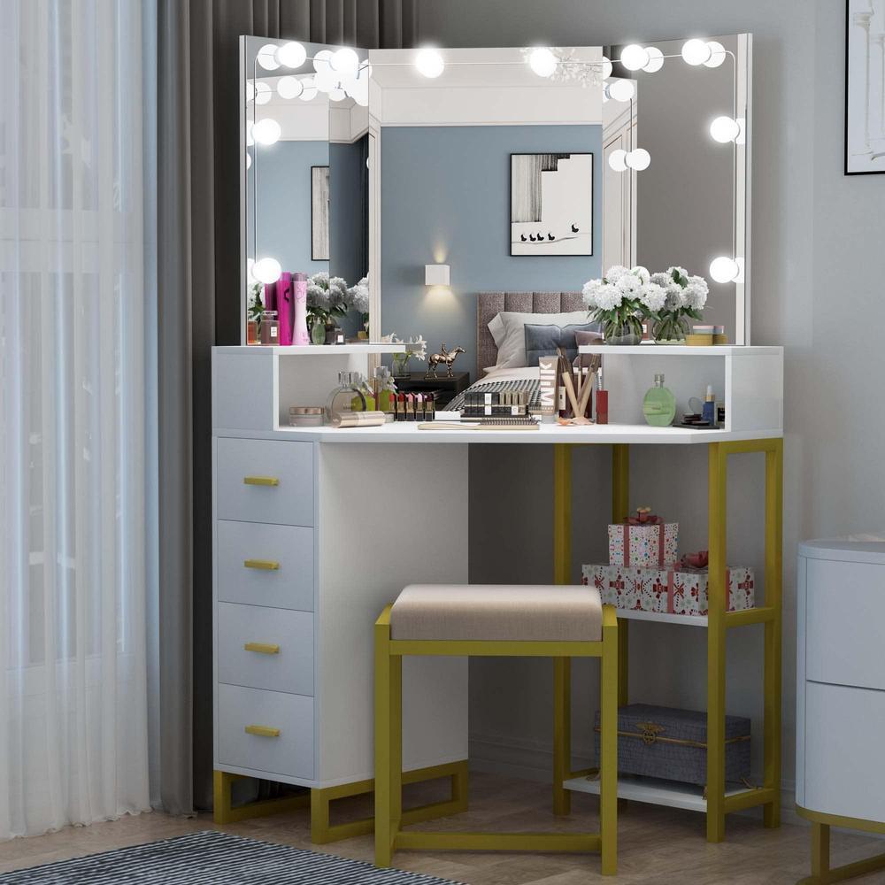 Rechargeable Vanity Mirror with LED Lights Pink ABS - Image 8