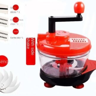 Manual Food Chopper Red Glass ABS Kitchen Tool